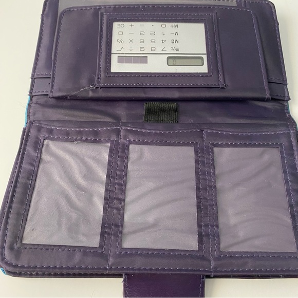 Purple stripped wallet with Calculator - Picture 10 of 12